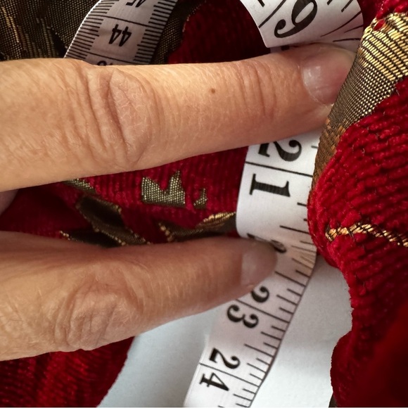 Rare Find! YA-DA Red & Gold Brocade Jacket Velvet Trim Toggle Coat 44 (L/XL) - Picture 7 of 10